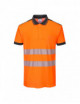 PW3 Warnpoloshirt orange/schwarz Portwest