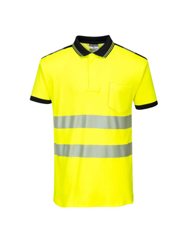 Pw3 hi-vis polo yellow/black Portwest
