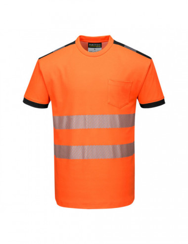 PW3-Warn-T-Shirt orange/schwarz Portwest