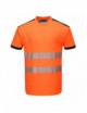 2PW3-Warn-T-Shirt orange/schwarz Portwest