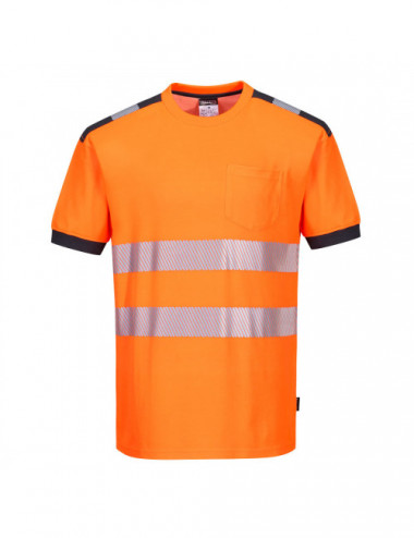 T-shirt ostrzegawczy pw3 pomarańczowo/szary Portwest