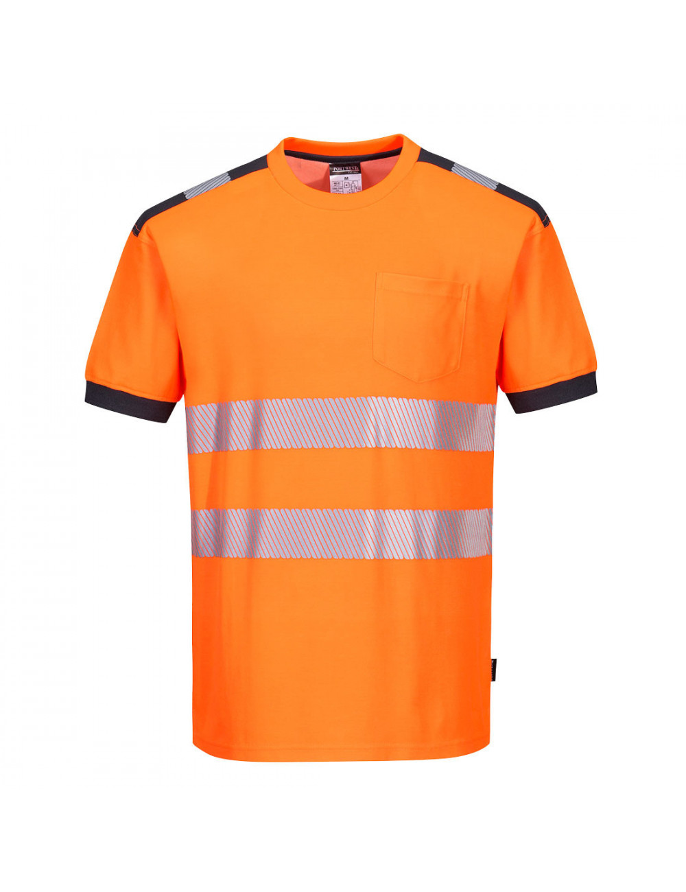 T-shirt ostrzegawczy pw3 pomarańczowo/szary Portwest