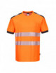 2PW3-Warn-T-Shirt orange/grau Portwest