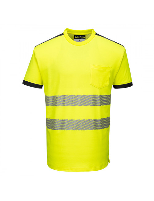 T-shirt ostrzegawczy pw3 żółto/czarny Portwest