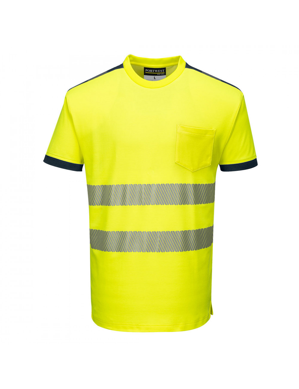 T-shirt ostrzegawczy pw3 żółto/granatowy Portwest
