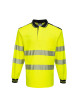 Hi-vis pw3 long sleeve polo yellow/black Portwest