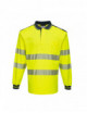 Hi-vis pw3 long sleeve polo yellow/navy Portwest