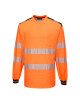 PW3 Langarm-Warn-T-Shirt orange/schwarz Portwest