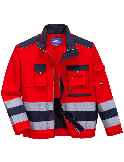 Lille-Rot/Marineblaues Portwest-Sweatshirt mit hoher Sichtbarkeit