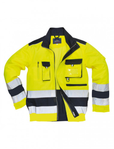 Lille-Gelb/Marineblaues Portwest-Sweatshirt mit hoher Sichtbarkeit