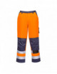 2Lyon tall orange/navy tall trousers Portwest