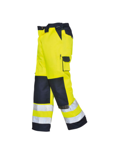 Lyon hi-vis trousers yellow/navy tall Portwest
