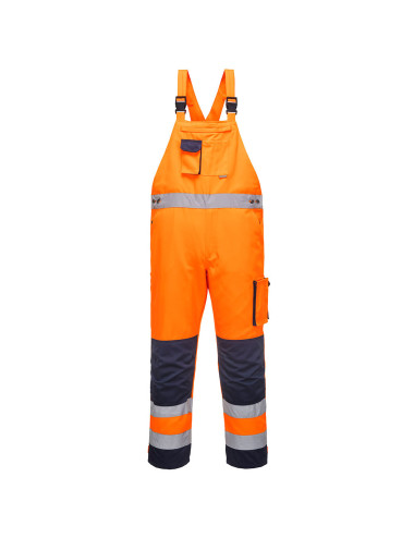 Dijon hi-vis dungarees. orange/navy blue Portwest