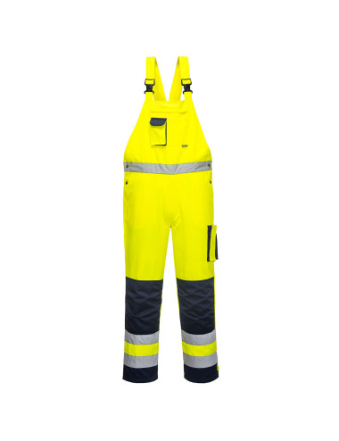 Dijon hi-vis dungarees. yellow/navy blue Portwest