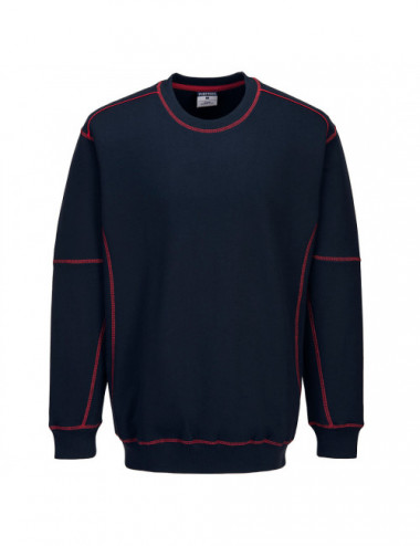 Two tone sweatshirt navy/red Portwest
