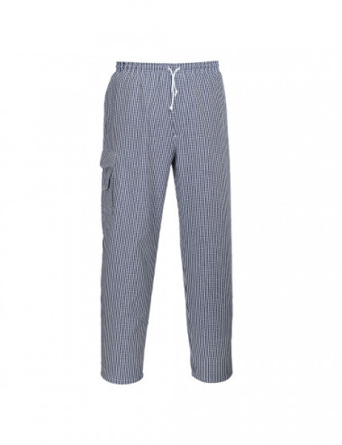 Chef trousers chester blue check Portwest