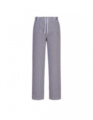 Bromley blue check chef trousers Portwest