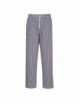 2Bromley blue check tall chef trousers Portwest