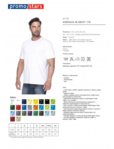 Men`s t-shirt heavy 170 white Promostars