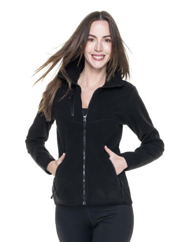 Promostars warmes Damen-Fleece FOXY LADY BLACK 450g Logo-Stickerei