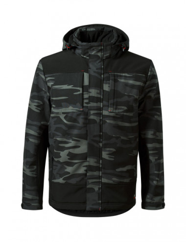 Men`s winter softshell jacket vertex camo w56 camouflage dark gray Malfini Rimeck®