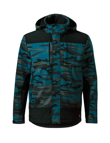 Zimowa kurtka softshellowa męska vertex camo w56 camouflage petrol Malfini Rimeck®