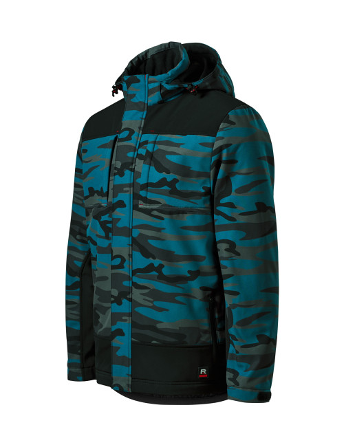 Men`s winter softshell jacket vertex camo w56 camouflage petrol Malfini Rimeck®