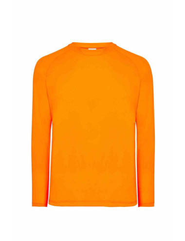 "Men's JHK Sport Man LS T-Shirt - Fluor Orange, Ideal for Prints & Lo