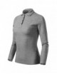 Women's pique polo shirt polo ls 231 dark grey melange Adler Malfini®