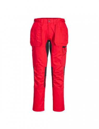 Spodnie z kieszeniami kaburowymi wx2 stretch deep red Portwest