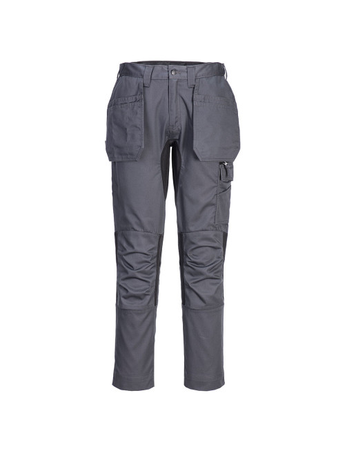 Spodnie z kieszeniami kaburowymi wx2 stretch metaliczny szary Portwest