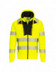 2Warning hoodie with hood dx4 yellow/black Portwest