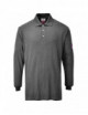 Polo shirt with long sleeves, flame-resistant, antistatic, gray Portwest.