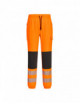 2KX3 Flexi-Jogginghose mit hoher Sichtbarkeit, Klasse 2, Orange/Schwarz, Portwest