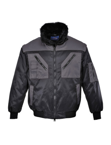 Zweifarbige Pilotenjacke. schwarz/grau Portwest