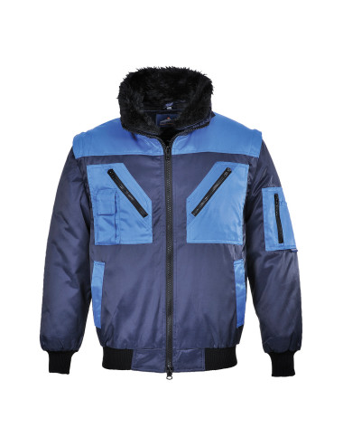 Zweifarbige Pilotenjacke. marineblauer Portwest
