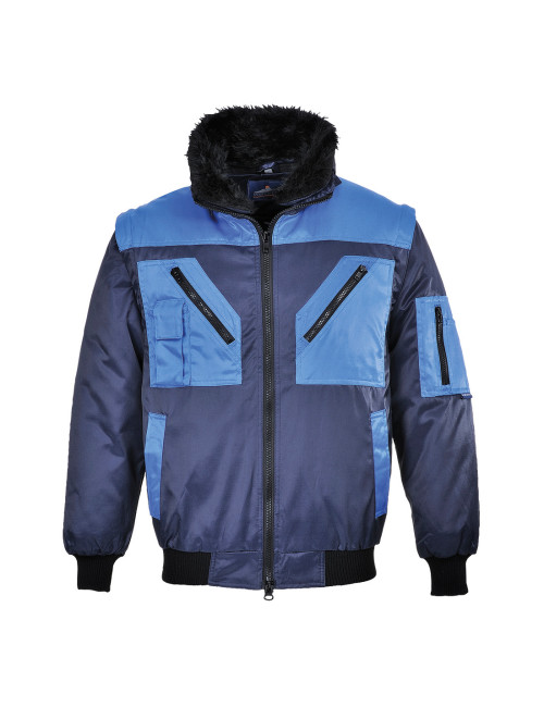 Zweifarbige Pilotenjacke. marineblauer Portwest
