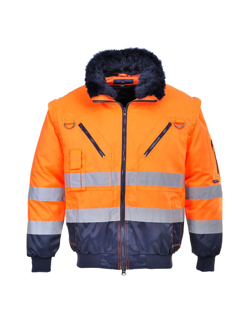 3in1 Pilotenwarnjacke orange/marineblau Portwest