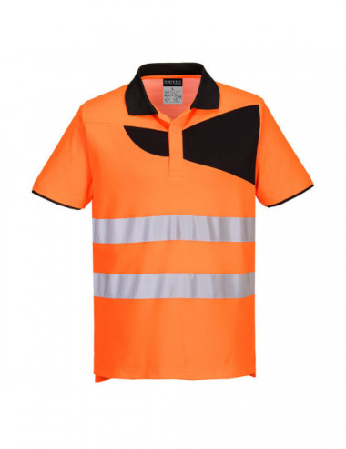 PW2 Warnpoloshirt orange/schwarz Portwest