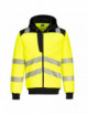 2Warning hoodie with hood pw3 yellow/black Portwest