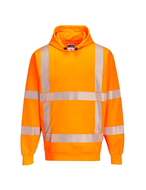 RWS orangefarbener Warnschutz-Kapuzenpullover Portwest