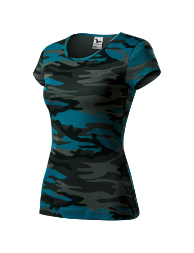 Damen-T-Shirt „Camo Pure C22 Camouflage Petrol“ von Adler Malfini®