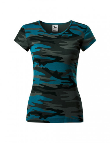 Damen-T-Shirt „Camo Pure C22 Camouflage Petrol“ von Adler Malfini®