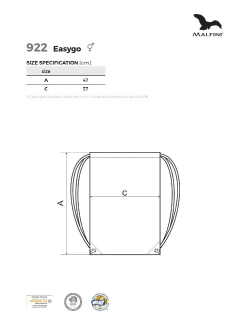 Easygo 922 kornblumenblauer Adler Malfini® Unisex-Rucksack