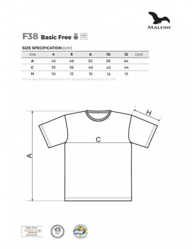 Koszulka dziecięca basic free f38 turkus Adler Malfini®