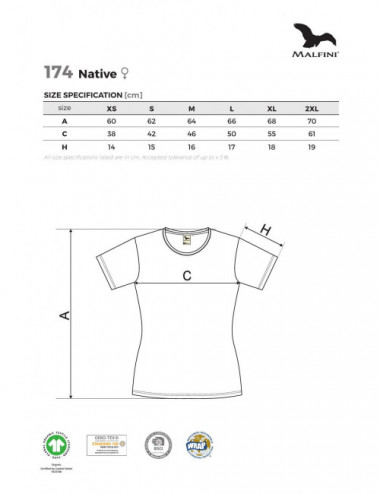 Native (gots) Damen T-Shirt 174 kornblumenblau Adler Malfini®