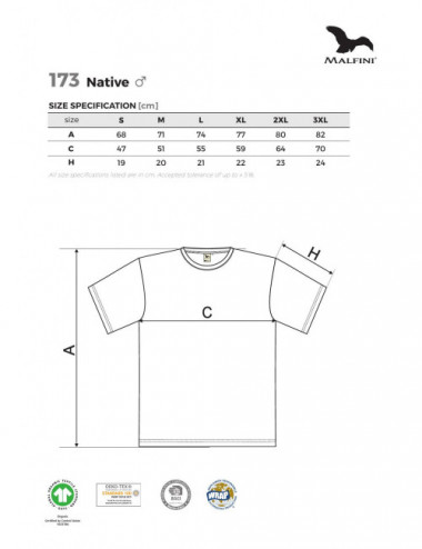 Herren Native (Gots) T-Shirt 173 schwarz Adler Malfini®