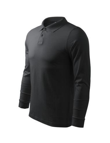 Herren-Einzelpoloshirt J. LS 211 Ebenholzgrau Adler Malfini®