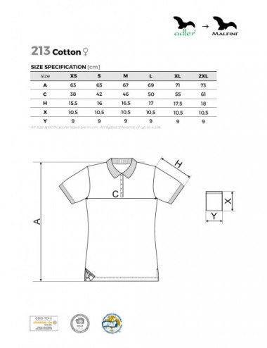 Koszulka polo damska cotton 213 zieleń trawy Adler Malfini®