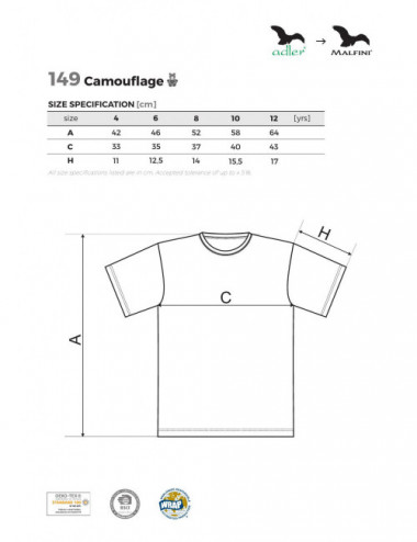 Kinder T-Shirt Camouflage 149 Camouflage Petrol Adler Malfini®